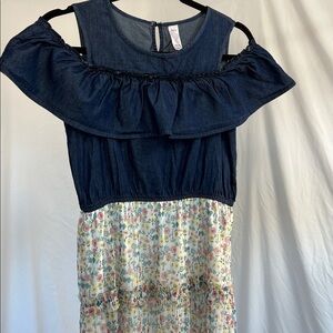 Justice calico drop sleeve country cute midi